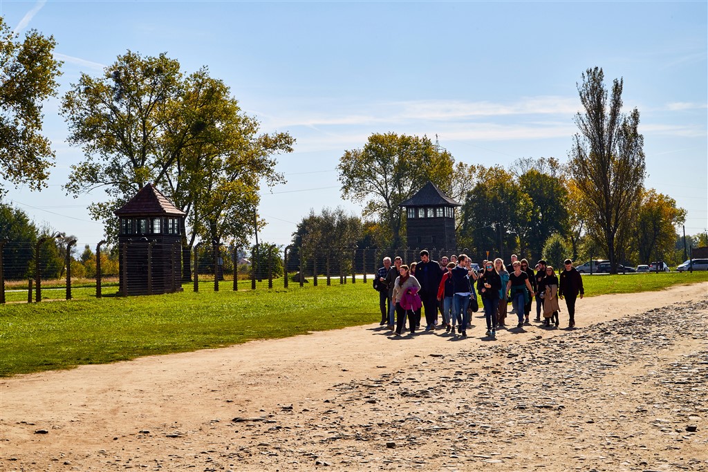 tourists on Auschwitz trip