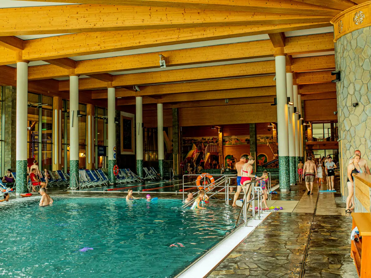 zakopane-thermal-baths-indoor-area Swimming pools area within the Chocholow thermal baths complex